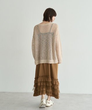 YECCA VECCA ラッフルキャミワンピース Camel