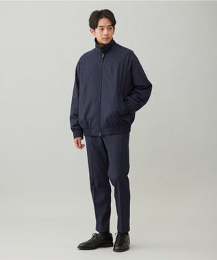 UNFILO MENS 【OCEANS 雑誌・web・YouTube 掲載】FLANNEL TOUCH 機能美パンツ スリム ネイビーストライプ