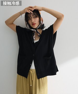 Green Parks フレンチスリーブカーディガン Black