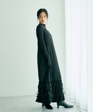 YECCA VECCA ラッフルキャミワンピース Camel