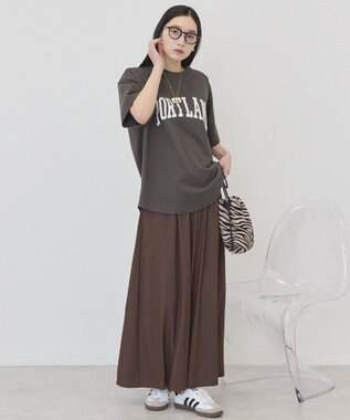 AMERICAN HOLIC PORTLAND裾ラウンドTシャツ Charcoal Gray