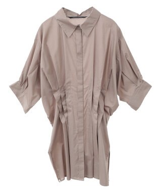 YECCA VECCA 【ORGABITS】タックロングシャツ Beige