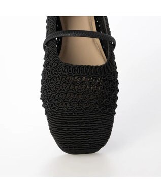 ing <ing>メッシュコードフラットシューズ ブラック