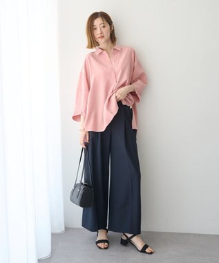 YECCA VECCA バルーン袖スキッパーシャツ Pink