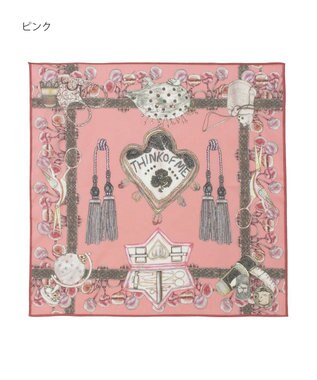 MOONBAT SWASH LONDON(スウォッシュロンドン） コットンハンカチーフ THINK OF ME 52×52 日本製 ピンク