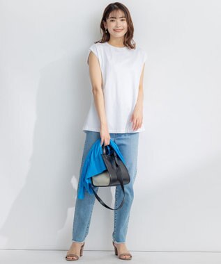 組曲 S 【洗える】バックパールフレアカットソー アイボリー系