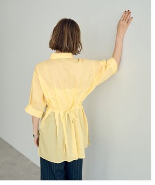 YECCA VECCA 【ORGABITS】タックロングシャツ Yellow