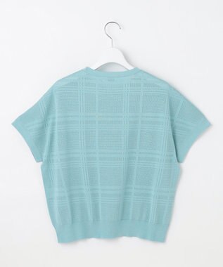 J.PRESS LADIES 【洗える】メッシュ パターン ニット アクアグリーン系