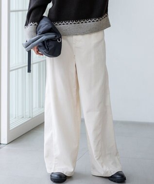 23区 S 【滝沢眞規子さん着用/洗える】コットン コーデュロイ ワイド パンツ ホワイト系