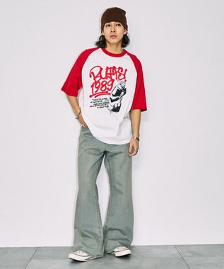 WEGO フォトグラフィックラグランBIGT（S） 柄1