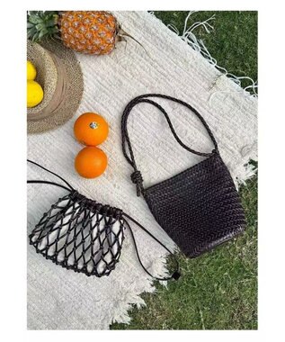 style code 大人の夏を軽やかにする 牛革 メッシュ バケットショルダー