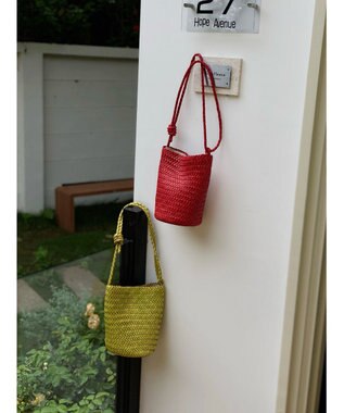 style code 大人の夏を軽やかにする 牛革 メッシュ バケットショルダー イエロー