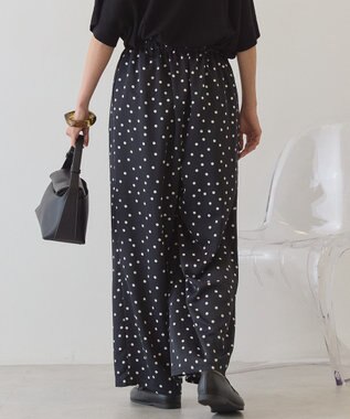 AMERICAN HOLIC ドットサテンイージーパンツ Black
