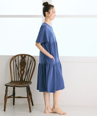 tsumori chisato SLEEP ツモリチサト ワンピース 5分袖 半袖 ルームウエア 綿混ベア天竺 ロング丈(ふくらはぎ付近) レディース UNT156 /ワコール コン
