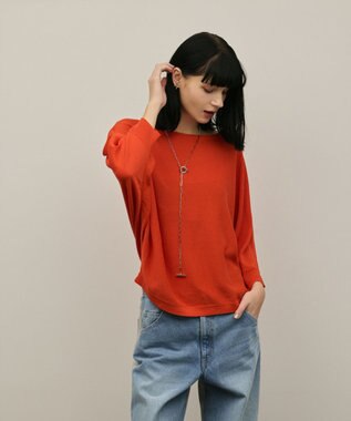 GRACE CONTINENTAL ドルマンニットトップ オレンジ