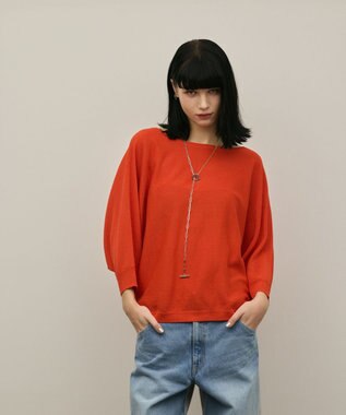 GRACE CONTINENTAL ドルマンニットトップ オレンジ