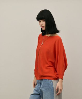 GRACE CONTINENTAL ドルマンニットトップ オレンジ
