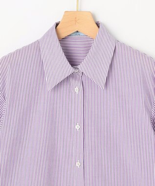 組曲 S 【加藤ローサさん着用】コットンタッチシャーティングボウタイ付き シャツ パープル系1