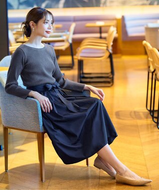 Tiaclasse 【洗える】タフタスカートドッキングワンピース ネイビー