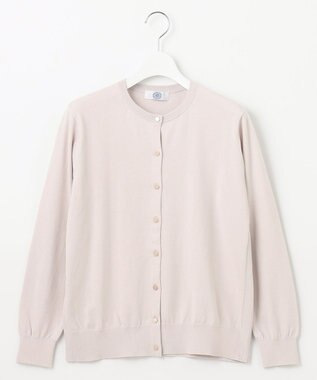 J.PRESS LADIES 【洗える】BASIC HT-COTTON クルーネック カーディガン グレージュ系