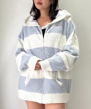 WEGO ボーダーZIPパーカー