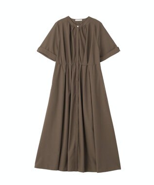 Green Parks サマ見えタックギャザーワンピース Brown