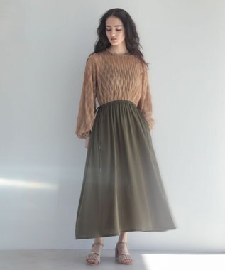 Green Parks ■ＥＳＣＡＲ　ハイブリットフレアワンピース Beige