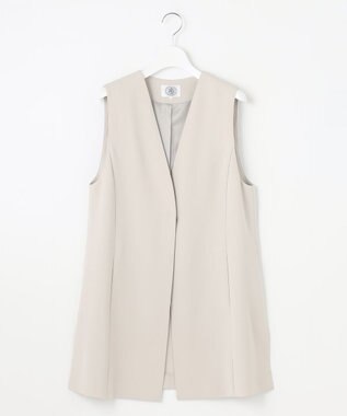 J.PRESS LADIES 【セットアップ対応・洗える】セラテリーダブルクロス ジレ グレージュ系