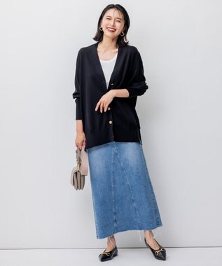 23区 S 【洗える】ニットリブ タンクトップ アイボリー系