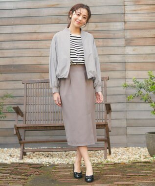 Feroux バックギャザー ブルゾン ライトグレー系