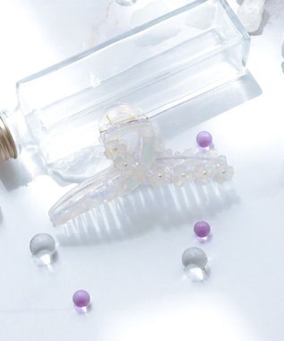 Tiaclasse フラワーモチーフクリアバンスクリップ ホワイト