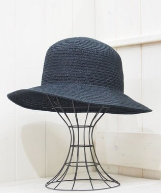 石田製帽 美濃和紙 × コットンブレード ウォッシャブルクロッシェ ハット ブラック