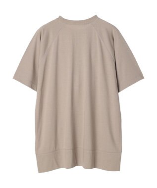 Green Parks 接触冷感５分袖ラグランチュニック Gray Beige