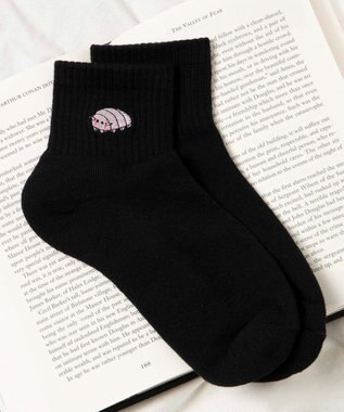 WEGO アニマル刺繍アンクル底パイルソックス 柄9