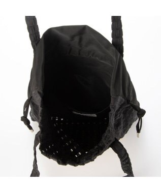 UNBILLION カシュカシュ cachecache / アソート生地LOVE巾着バッグ ブラック