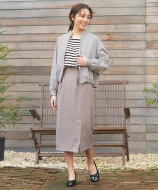 Feroux バックギャザー ブルゾン ライトグレー系