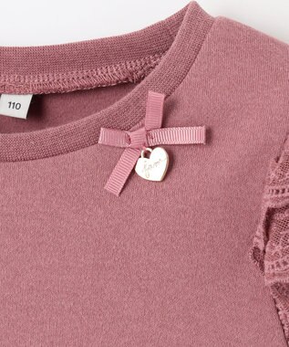 ANY KIDS 袖 レース ガーリー Ｔシャツ ローズピンク