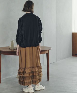 YECCA VECCA ラッフルキャミワンピース Camel