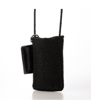 UNBILLION カシュカシュ cachecache / メタリックニットスマホショルダーバッグ ブラック