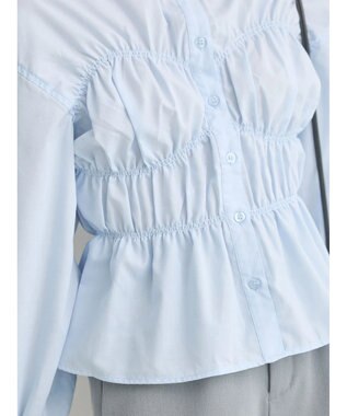 earth music&ecology ビスチェライクシャーリングシャツ Light Blue