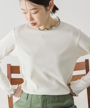 AMERICAN HOLIC 針抜きテレコカットプルオーバー Ivory