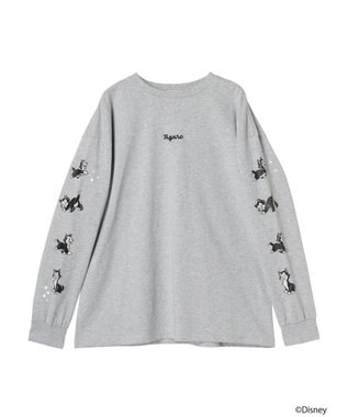 earth music&ecology Ｄｉｓｎｅｙ／袖プリントフィガロロンＴ Gray Mixture