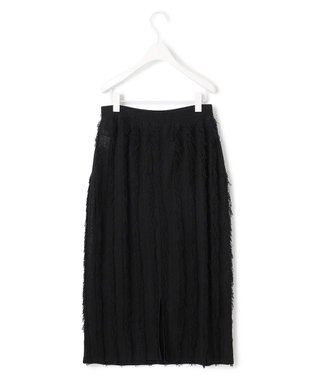 ICB 【洗える】カットジャガード ニットスカート ブラック系