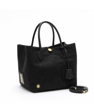 A.D.M.J. 【ファブリック】スエードプラス/マーキスショルダーストラップ付トート25cm ブラック