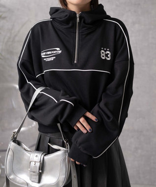 パイピングハーフジッププルパーカー / WEGO | ファッション通販