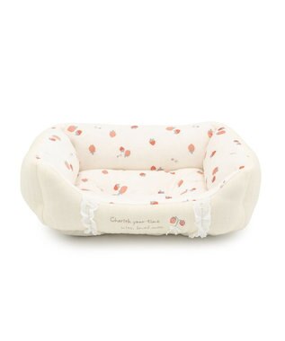 PET PARADISE ペットパラダイス カドラー 《花苺柄》 Ｓ ホワイト×レッド