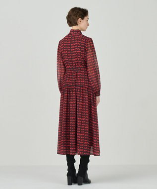 GRACE CONTINENTAL ハートキカプリントワンピース レッド