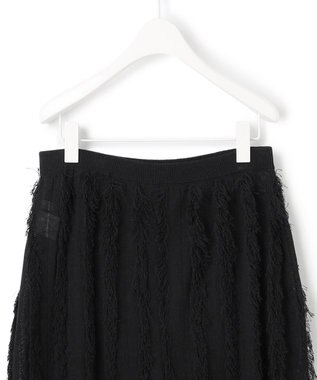 ICB 【洗える】カットジャガード ニットスカート ブラック系