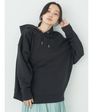 earth music&ecology スウェットルーズパーカー Black