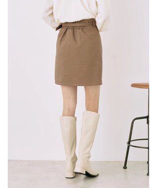 earth music&ecology チェックミニスカート Brown